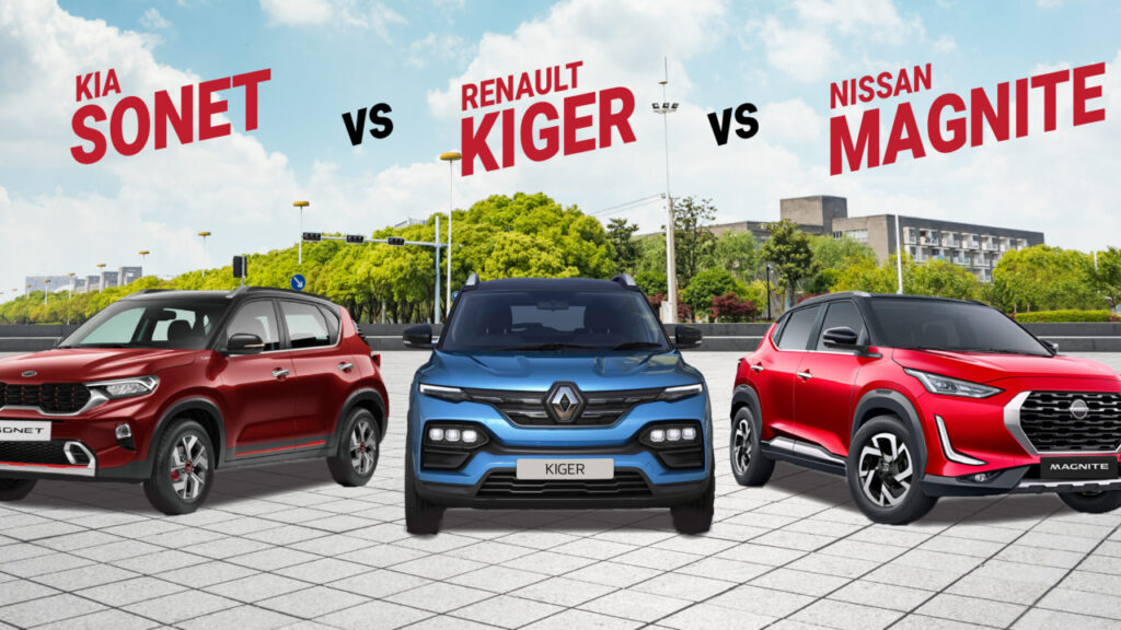 Kia Sonet 2024 vs Renault Kiger vs Nissan Magnite