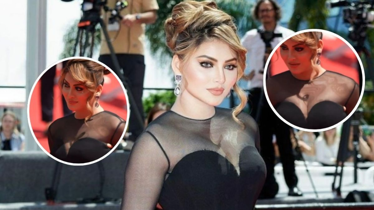 Urvashi Rautela Torn Cannes Dress...