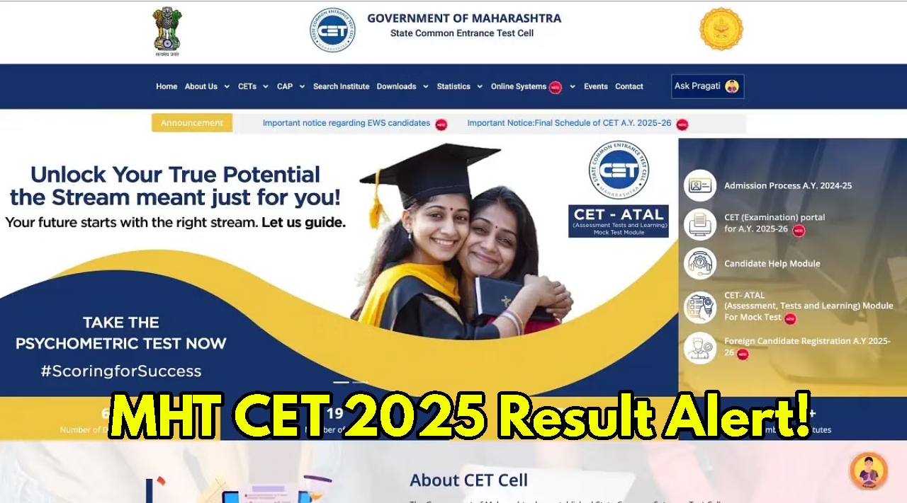MHT CET 2025 Result Dates...