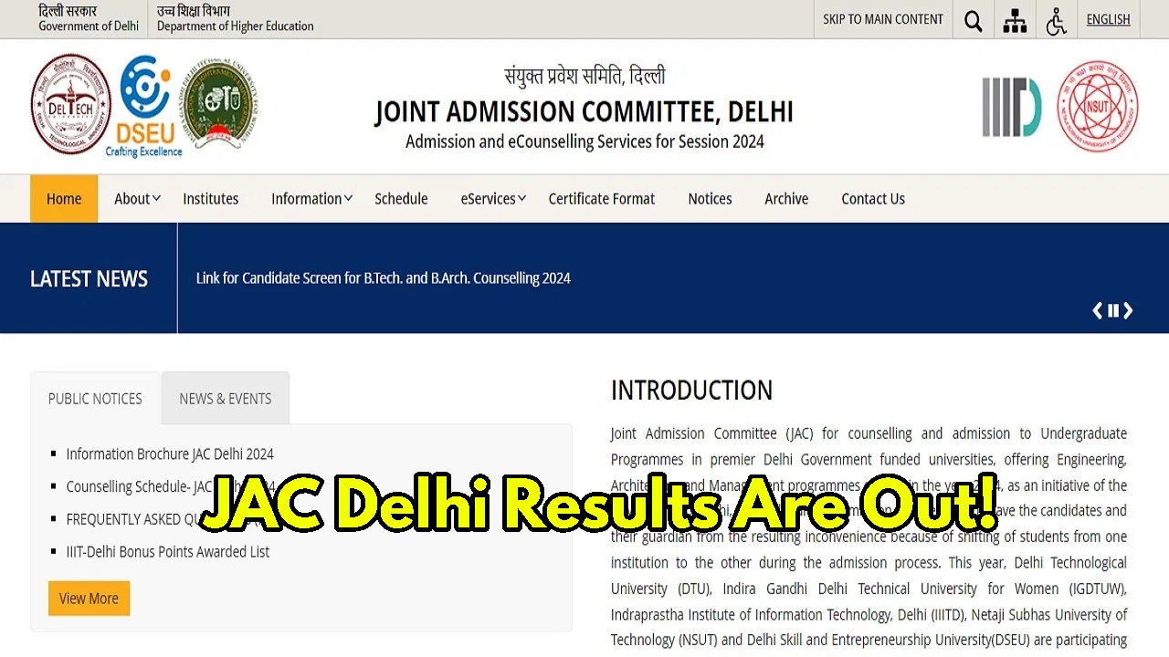 JAC Delhi Seat Allotment 2025...