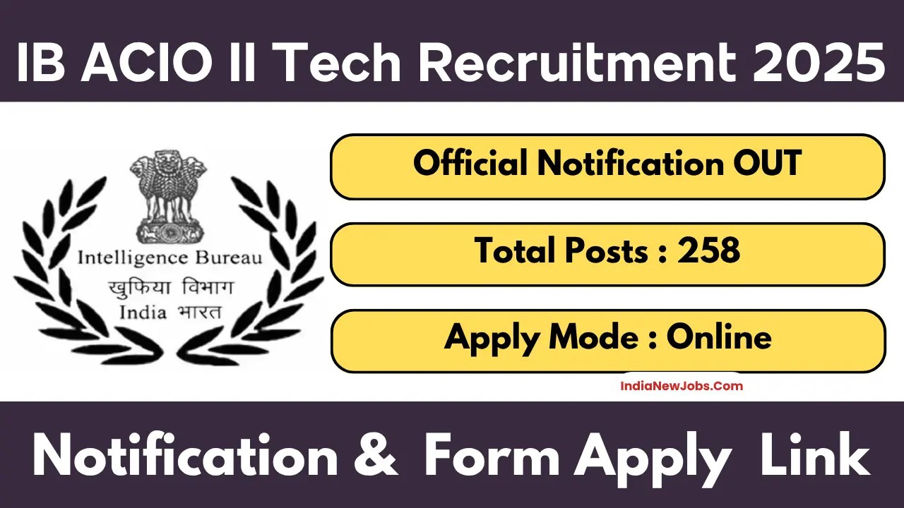IB ACIO Tech Recruitment 2025